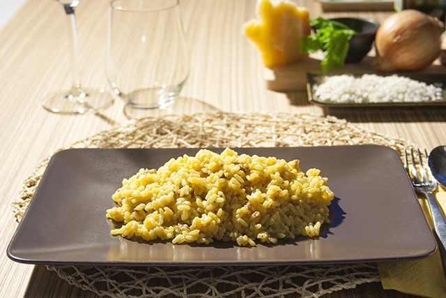 Risotto with Saffron and "Salsiccia" (Italian Sausage)